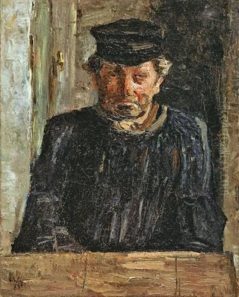 Brustbild Eines Belgischen Arbeiters Oil Painting by Lesser Ury