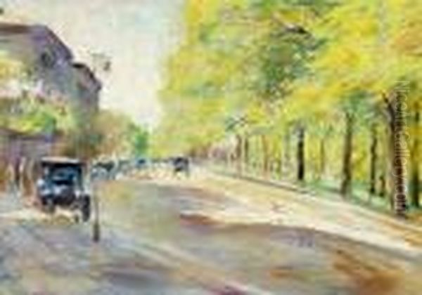 Tiergarten Berlin, Signiert L. Ury, Pastell Oil Painting by Lesser Ury