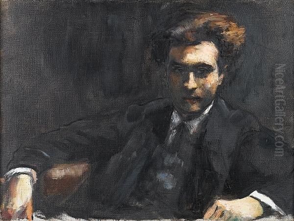 Portrait Of Dr. Fritz Rathenau (1875-1949) Oil Painting by Lesser Ury