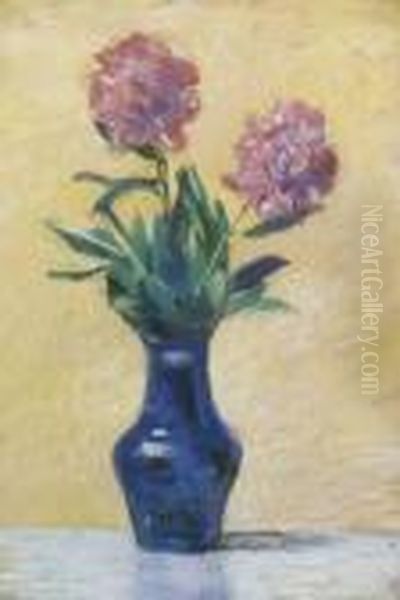 Blumenvase Oil Painting by Lesser Ury