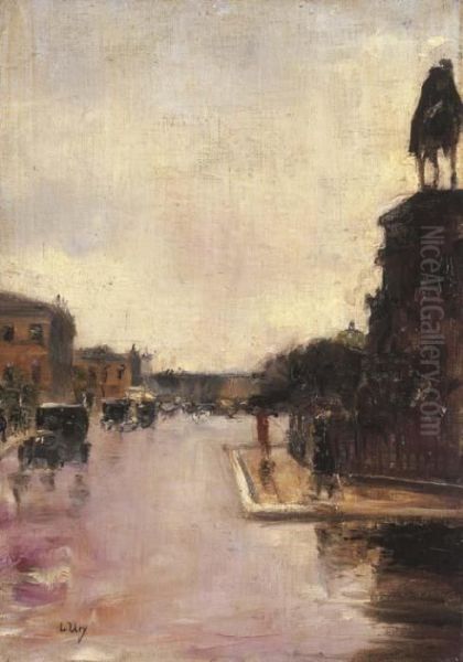 Unter Den Linden Oil Painting by Lesser Ury