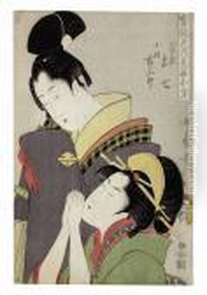 Yaoya Oshichi And Kosho 
Kichisaburo, From The Series Jitsu Kurabe Iro No Minakami (true Feelings
 Compared: The Founts Of Love) Oil Painting by Kitagawa Utamaro