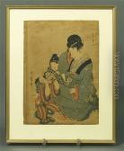 Farbholzschnitt Oil Painting by Kitagawa Utamaro