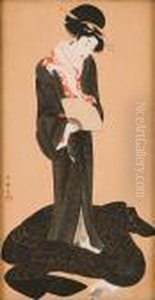 Figura Femminile Oil Painting by Kitagawa Utamaro