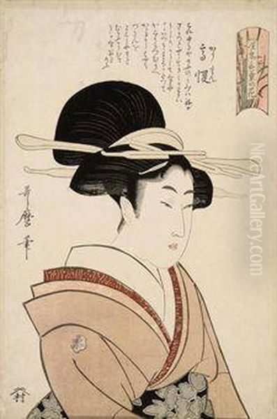 Variegations Ofblooms According To Their Speech Oil Painting by Kitagawa Utamaro