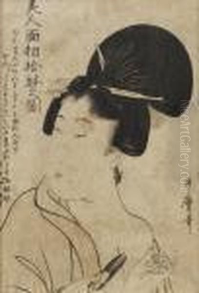 Kvinna Som Klipper Naglarna Oil Painting by Kitagawa Utamaro