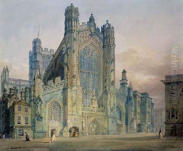 The West Front of Bath Abbey Oil Painting by Joseph Mallord William Turner