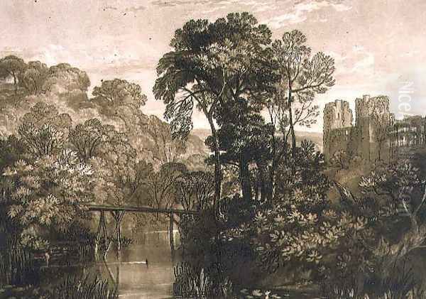 Berry Pomeroy Castle, from the Liber Studiorum, engraved by the artist, 1816 Oil Painting by Joseph Mallord William Turner