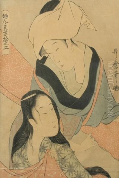 Shinshibari Oil Painting by Kitagawa Utamaro