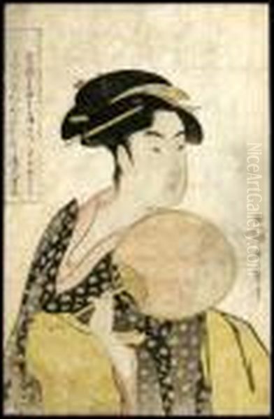 Takashima Ohisa Oil Painting by Kitagawa Utamaro