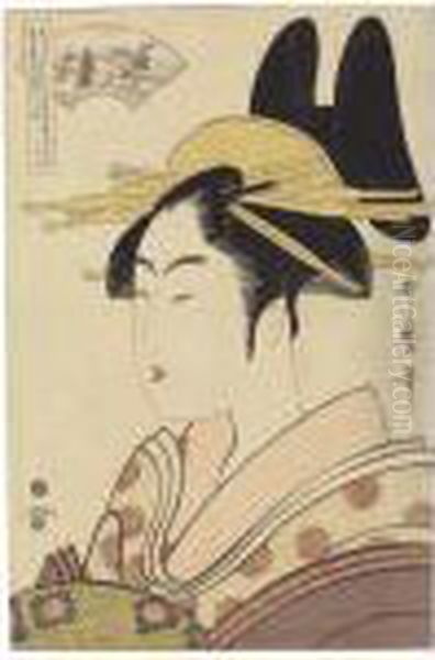 Noji No Tamagawa (the Noji Jewel River), From The Series Mutamagawa(six Jewel Rivers) Oil Painting by Kitagawa Utamaro