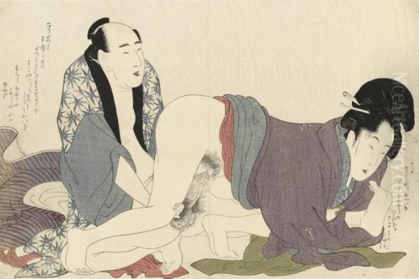 From The Series 
Negai No Itoguchi Oil Painting by Kitagawa Utamaro