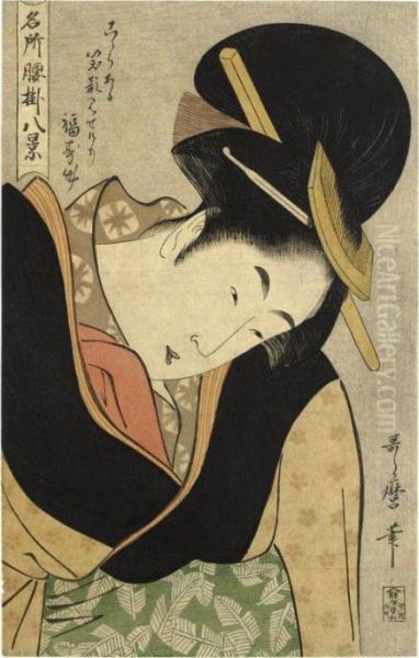 Futokorode Oil Painting by Kitagawa Utamaro