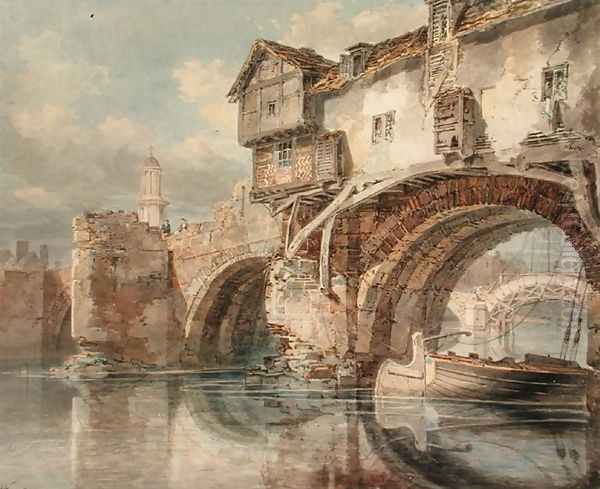 Old Welsh Bridge, Shrewsbury, 1794 Oil Painting by Joseph Mallord William Turner