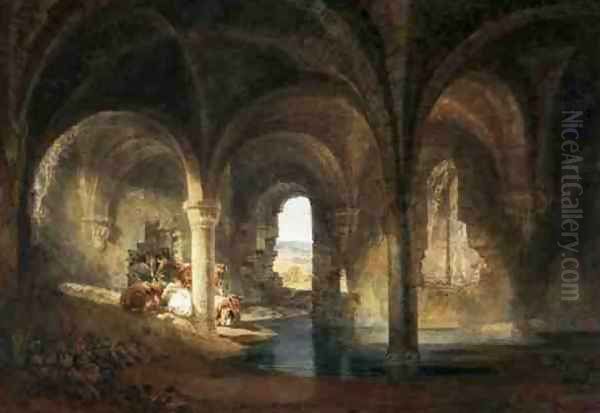 Refectory of Kirkstall Abbey, c.1798 Oil Painting by Joseph Mallord William Turner