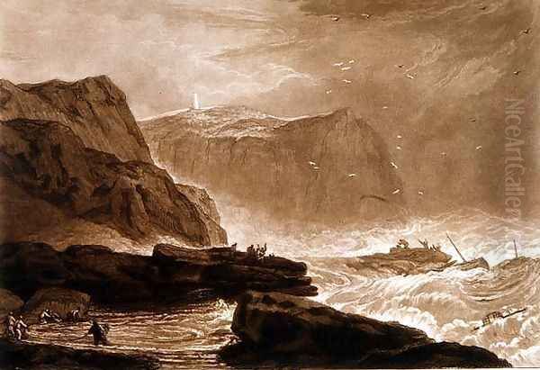 Coast of Yorkshire, from the Liber Studiorum, engraved by William Say, 1811 Oil Painting by Joseph Mallord William Turner