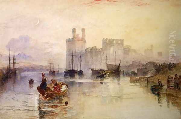 View of Carnarvon Castle Oil Painting by Joseph Mallord William Turner