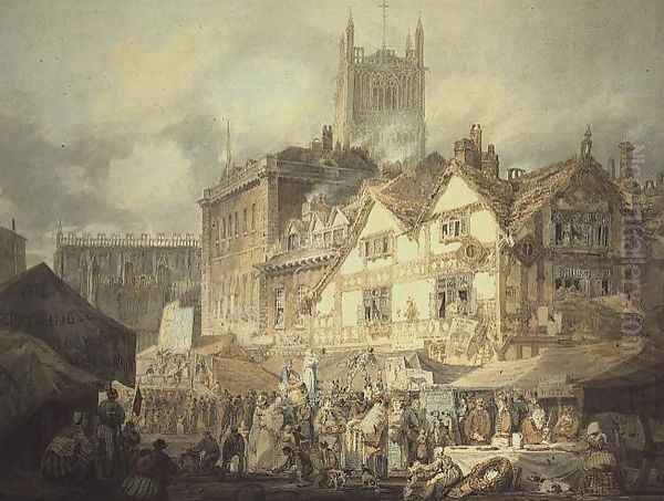 High Green, Queen Square, Wolverhampton, 1795 Oil Painting by Joseph Mallord William Turner