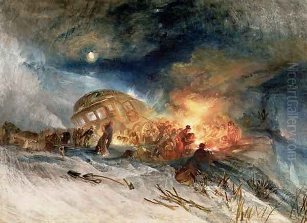 Travellers in a Snowdrift Oil Painting by Joseph Mallord William Turner