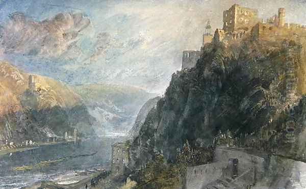 Rheinfels looking to Katz and Gourhausen, 1817 Oil Painting by Joseph Mallord William Turner