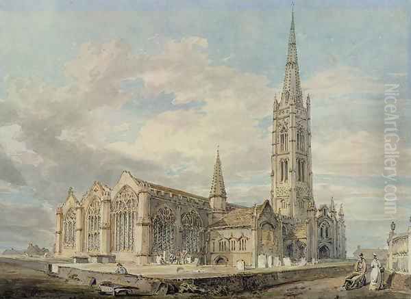 North-east View of Grantham Church, Lincolnshire, c.1797 Oil Painting by Joseph Mallord William Turner