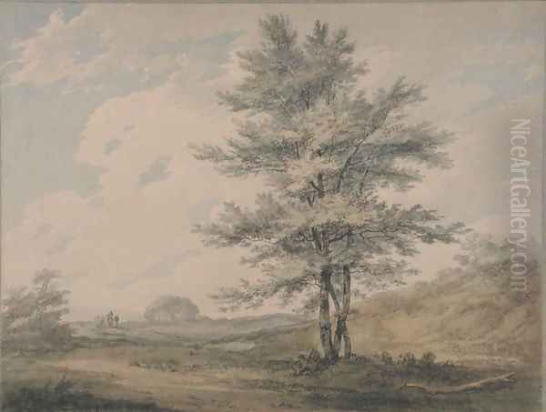 Landscape with Trees and Figures, c.1796 Oil Painting by Joseph Mallord William Turner