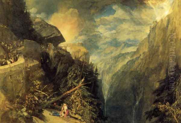 The Battle of Fort Rock, Val d'Aoste, Piedmont Oil Painting by Joseph Mallord William Turner