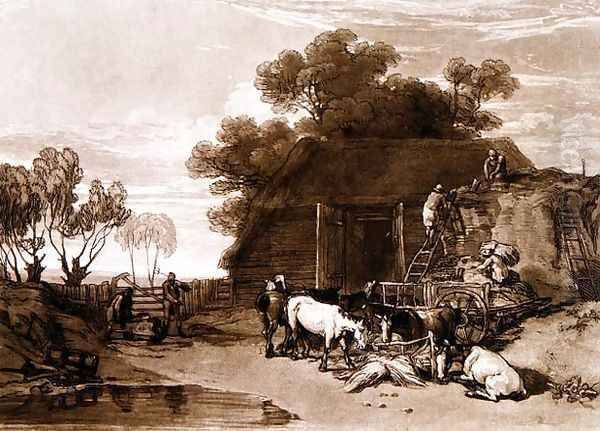 The Straw Yard, from the Liber Studiorum, engraved by Charles Turner, 1808 Oil Painting by Joseph Mallord William Turner