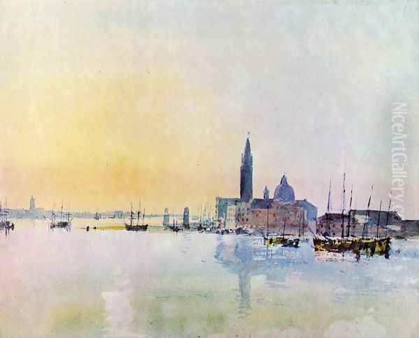 Venice, San Guirgio from the Dogana: Sunrise Oil Painting by Joseph Mallord William Turner