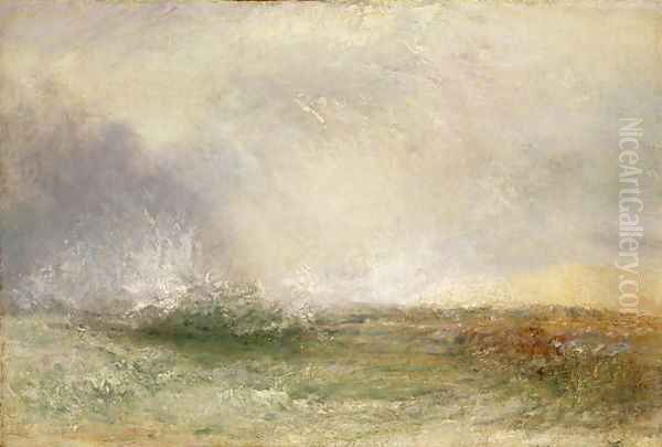 Stormy Sea Breaking on a Shore, 1840-5 Oil Painting by Joseph Mallord William Turner