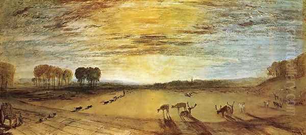 Petworth Park: Tillington Church in the Distance Oil Painting by Joseph Mallord William Turner