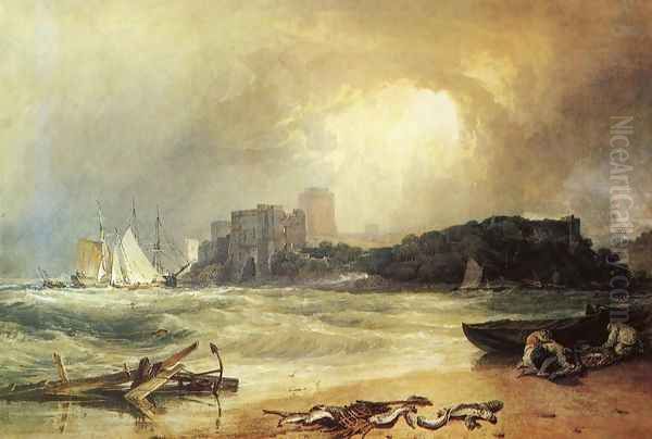 Pembroke Caselt, South Wales: Thunder Storm Approaching Oil Painting by Joseph Mallord William Turner