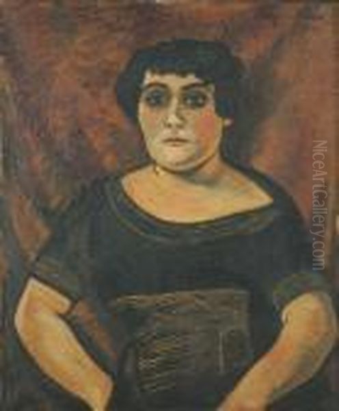 Portrait De Femme Oil Painting by Suzanne Valadon