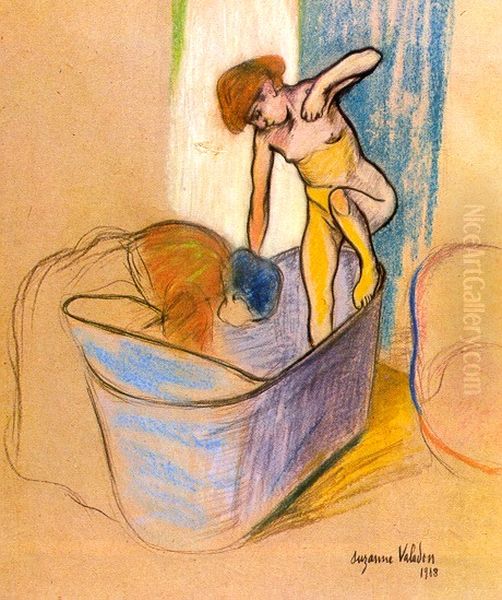 The Bath Oil Painting by Suzanne Valadon