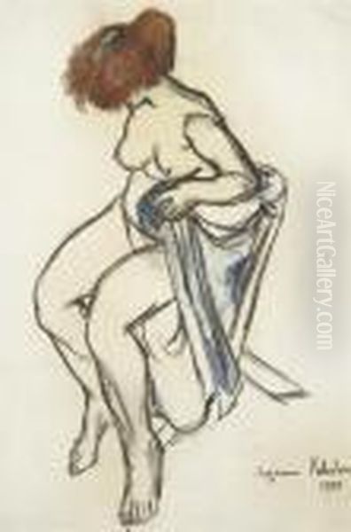 Femme Nue Assise Oil Painting by Suzanne Valadon