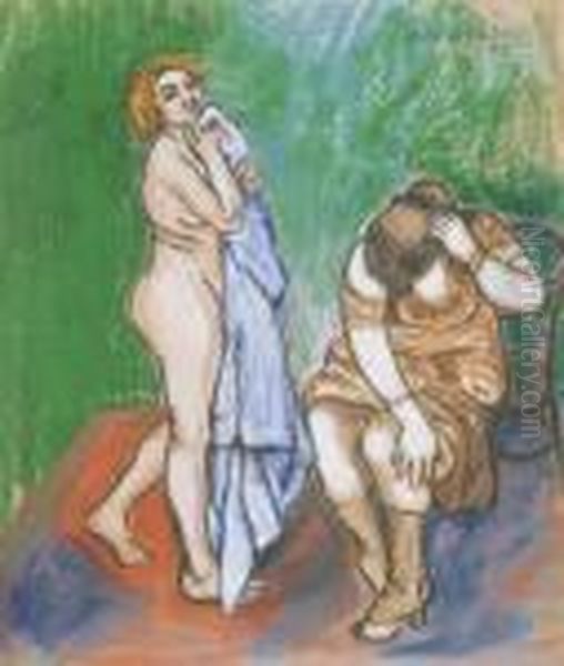 Femme A Sa Toilette Oil Painting by Suzanne Valadon