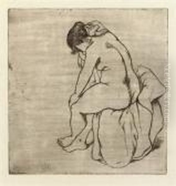 [nude Washing] Oil Painting by Suzanne Valadon