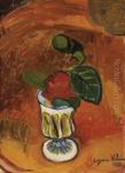 Rose Dans Un Vase Oil Painting by Suzanne Valadon