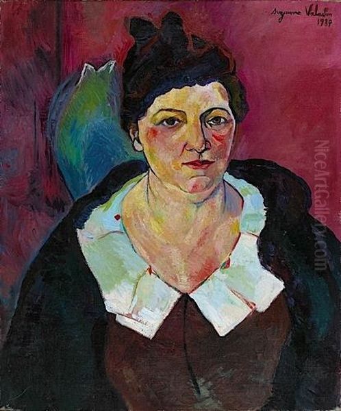 Portrait De Madame Maurice Utrillo Ou Portrait De Lucie Valore Oil Painting by Suzanne Valadon