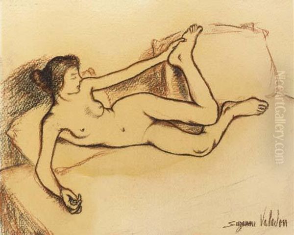 Femme Allongee Sur Un Lit Oil Painting by Suzanne Valadon