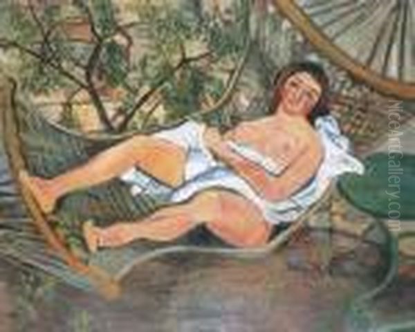 Femme Dans Un Hamac Oil Painting by Suzanne Valadon