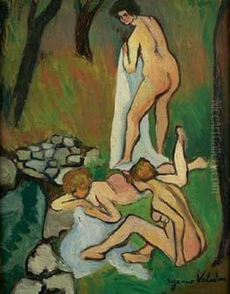 Esquisse Pour Les Baigneuses Oil Painting by Suzanne Valadon