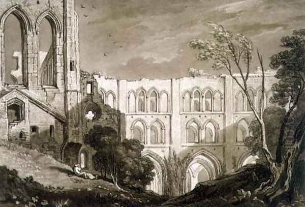 Rivaulx Abbey, from the Liber Studiorum, engraved by Henry Dawe, 1812 Oil Painting by Joseph Mallord William Turner