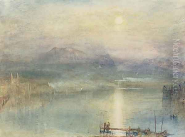 The Lake of Lucerne, Moonlight, the Rigi in the Distance, c.1841 Oil Painting by Joseph Mallord William Turner