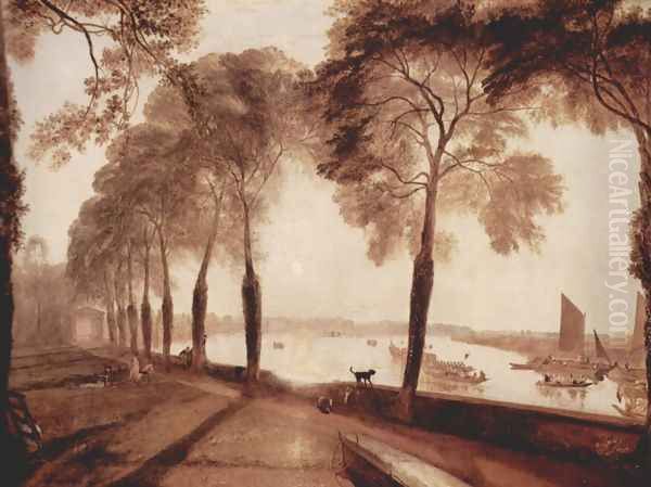 Mortlake Terrace, the home of W. Sliam Moffat, Sommerarbend Oil Painting by Joseph Mallord William Turner