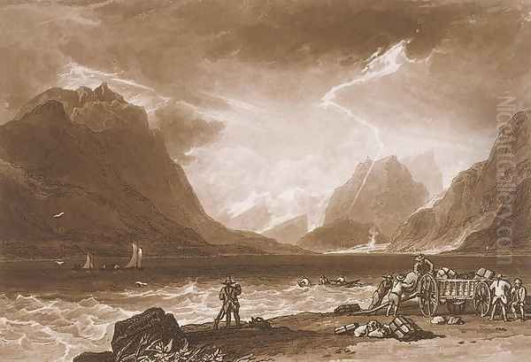 Lake of Thun, from the Liber Studiorum, engraved by Charles Turner, 1808 Oil Painting by Joseph Mallord William Turner