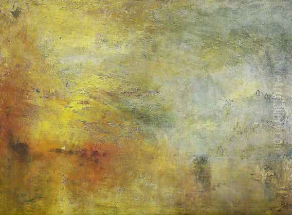 Sun Setting over a Lake Oil Painting by Joseph Mallord William Turner