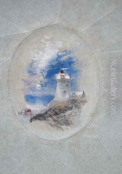 Lowestoffe Lighthouse, c.1827 Oil Painting by Joseph Mallord William Turner