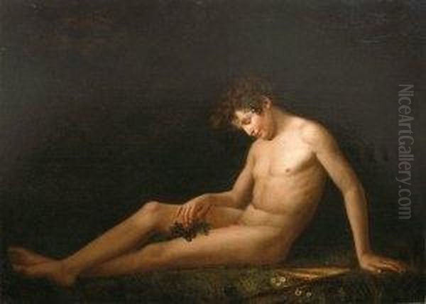 Jeune Faune Endormi Oil Painting by Jacques Antoine Vallin