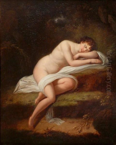 La Baigneuse Endormie Oil Painting by Jacques Antoine Vallin